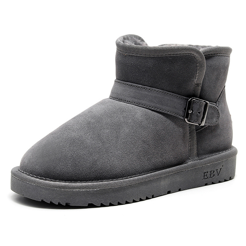EBV designer shoes free shipping High quality cowhide bow snow boots genuine leather keep warm outdoor non slip thick classic cotton shoes for woman b
