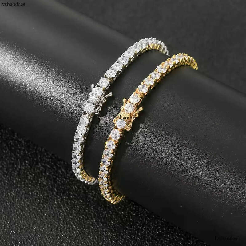 Iced Out Gold CZ Charms Tennis Bracelet - Unisex 3mm-6mm AAA+ Cubic Zirconia Hip Hop Jewelry for Gifts