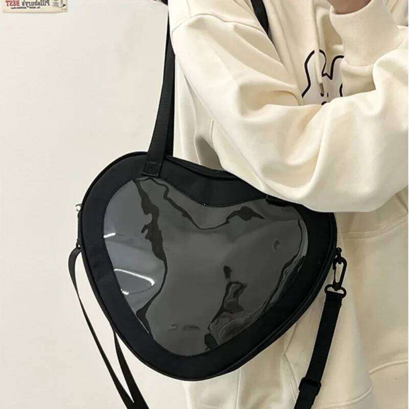 Love Heart Design Itabag Women 2024 New Transparent Crossbody Bags Purses and Handbags Ita for Girls JK Uniform Bag