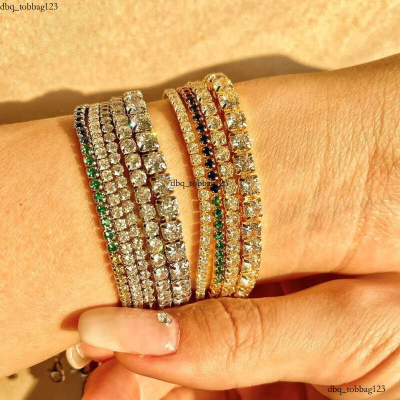 JS6004 sterling sier Iced out dia moissanite bracelet 2/3/4mm cz tennis hand bracelets for women