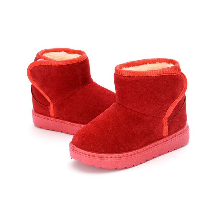 Kids Snow Boots Winter Fashion Non-slip Toddler Boots Skiing Solid Color Warm Pattern Soft Thick Bottom Kid's Shoes Sizes 21 - 38 K0483