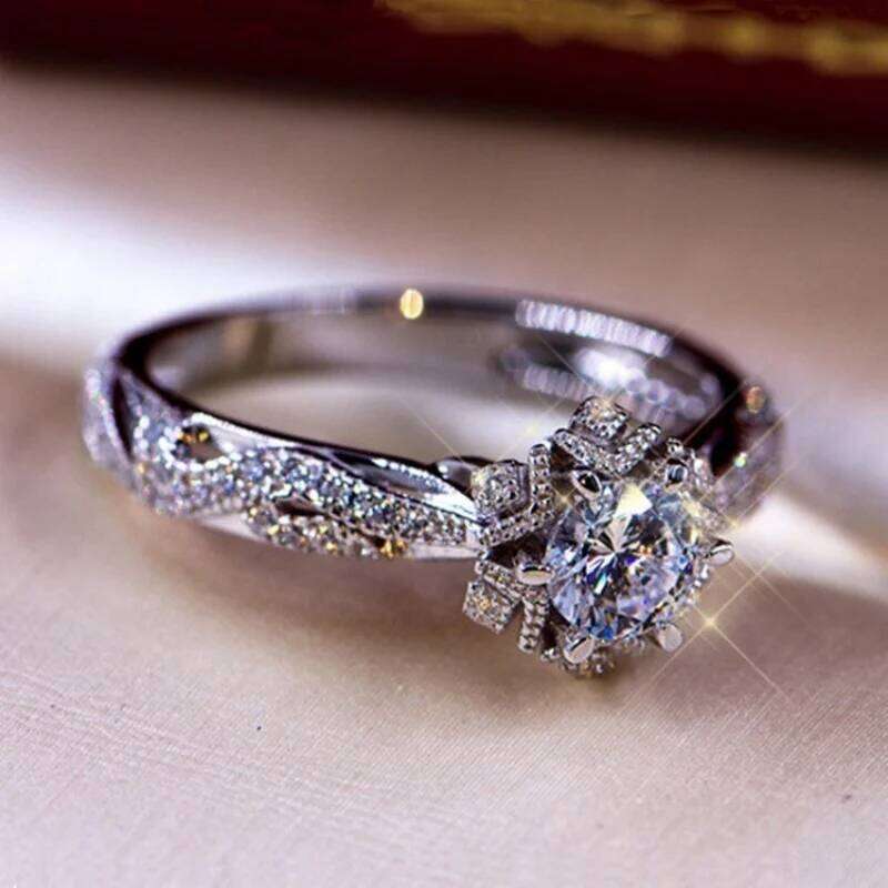 New Sier Plated Stainless Steel Rings For Women Cubic Zircon Ring Jewelry Accessories Wholesale Size 5-11