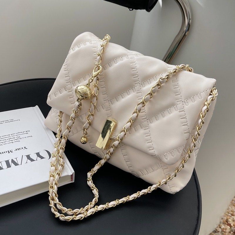 Luxury Brand Designer Bag High-End Small Bag For Women, Ins Style, Niche 2024 New Trend, Popular Chic Diamond Chain Crossbody Bag