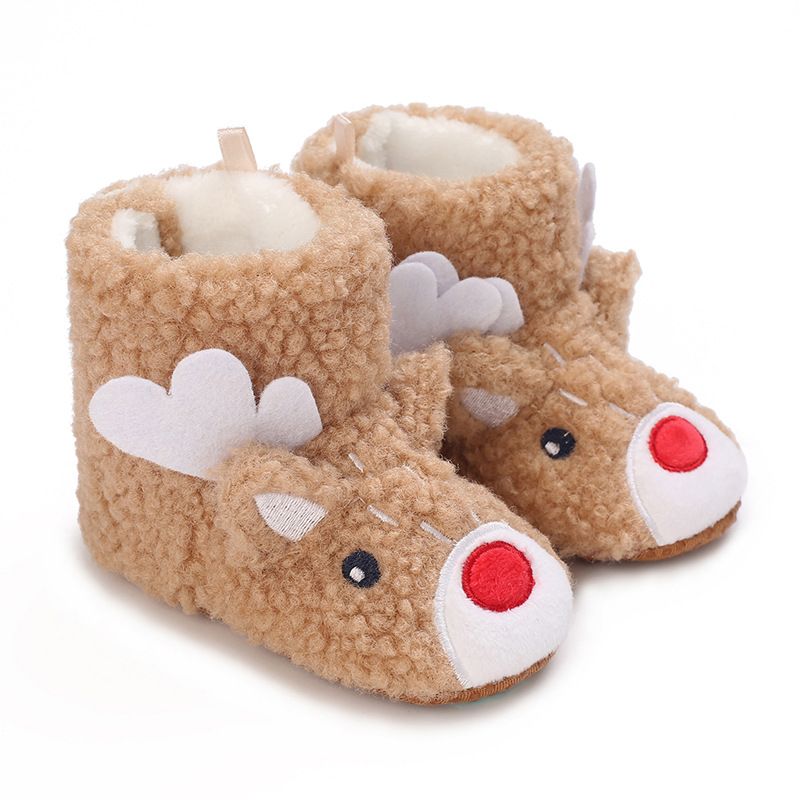 New year Christmas Newborn Baby Shoes Boys Girls Toddler First Walkers Soft Bottom Kidszworld Infant Flats Warm Snow Boots 0-18 Months K003