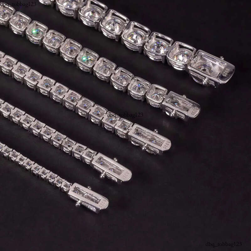 Item High Quality Hip Hop Bling Sterling Sier 3MM 4MM D Color Lab Dia Moissanite Tennis Chain