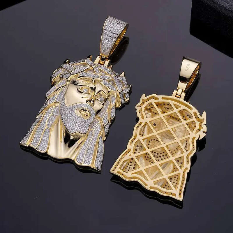 High Quality Hip Hop Religious Mossanite Piece Gold Iced Out Vvs Moissanite Pendant Jesus Big Size