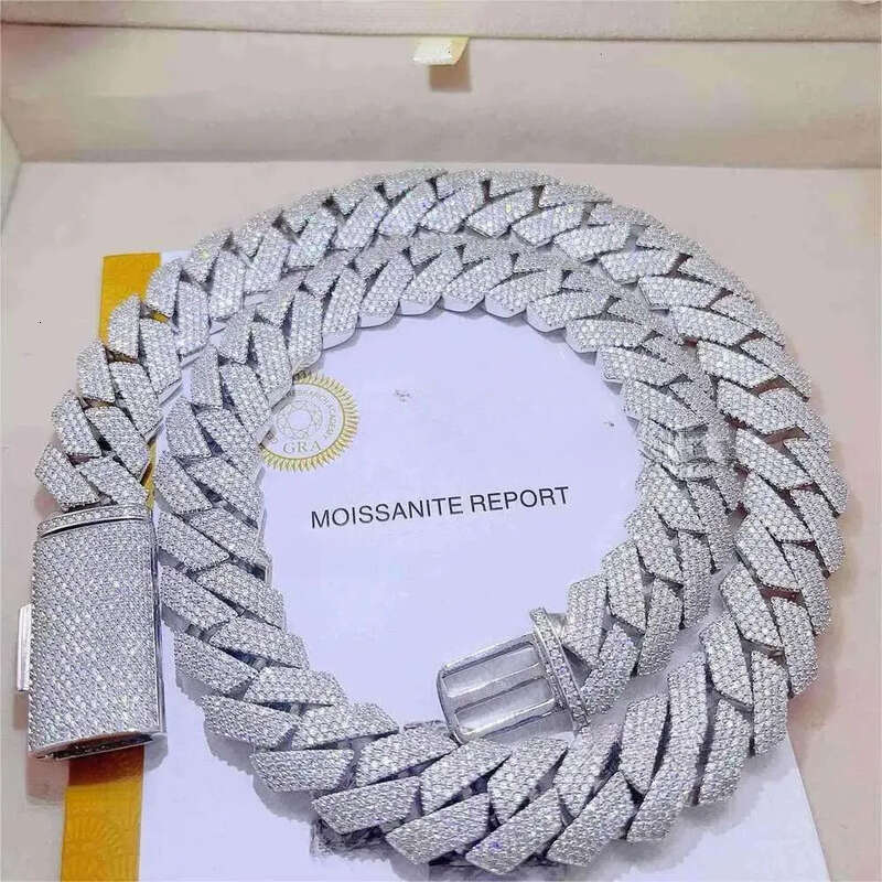 moissanite necklace designer jewelry cuban k chain Iced Out Pass Dia Tester fashion Sterg Sier Necklace Vvs Moissanite chains for men necklaces