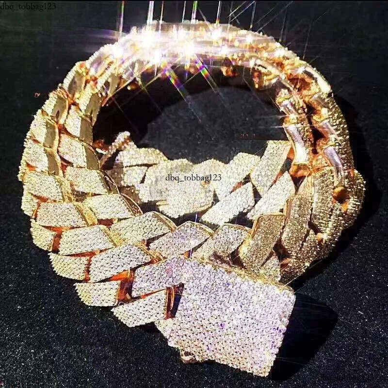Necklace Moissanite designer sier rose gold iced out pass dia tester pendant Sterg Vvs cuban k chain