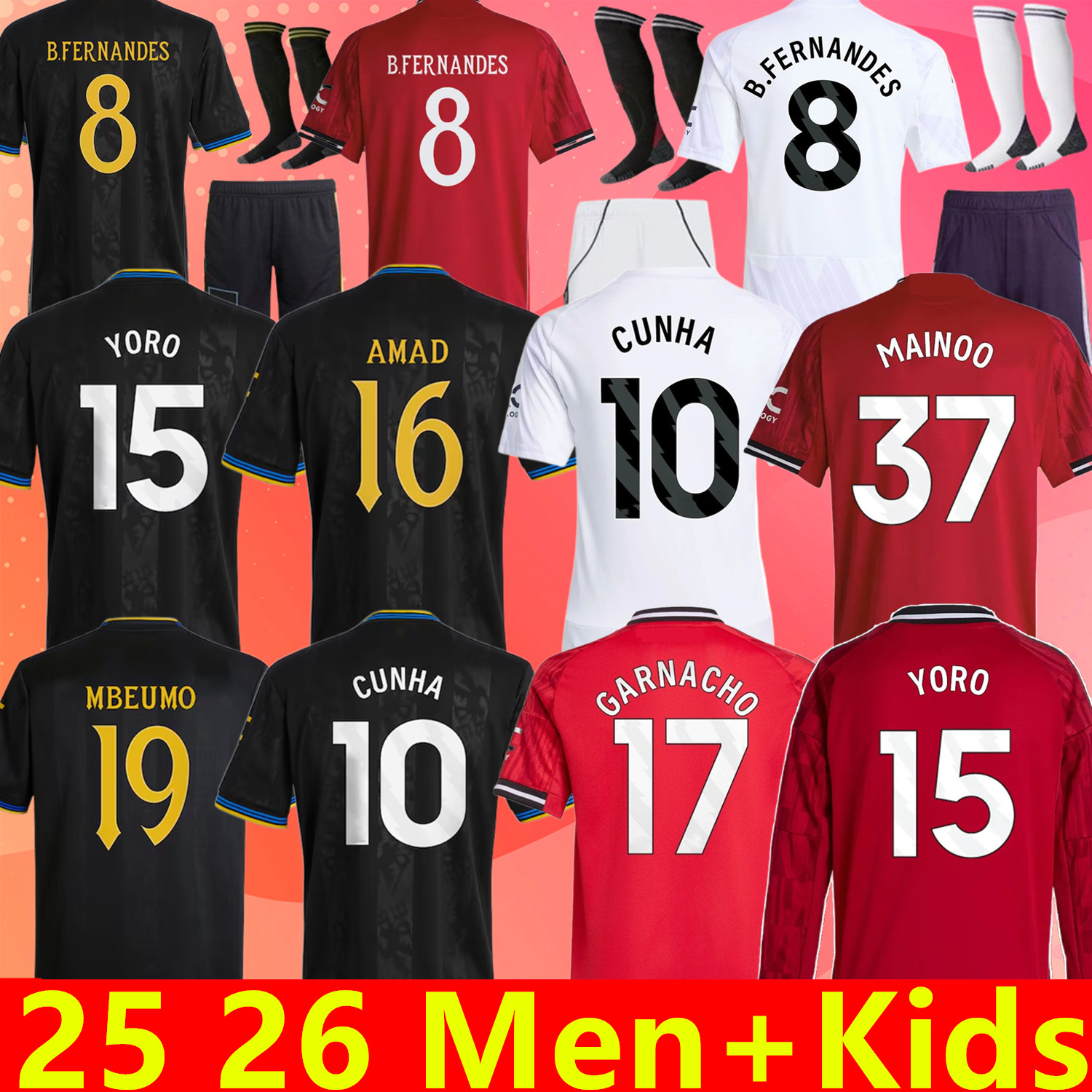 2025 2026 ZIRKZEE MBEUMO SESKO soccer jersey B. FERNANDES GARNACHO HOJLUN 25 26 MAZRAOUI UGARTE AMAD YORO DALOT CUNHA CANTONA football kit shirt men kids