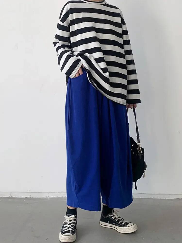 2023 Autumn Casual Harem Women Cotton High Waisted Trousers Retro Loose Bloomers Women's Oversize Pants Baggy Sweatpants dongdumaoyi