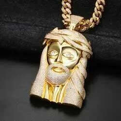 Pass Dia Tester VVS Moissanite Iced Out Jesus Head Face Pendant Bg Sterg Sier Big Piece Hip Hop Jewelry For Men