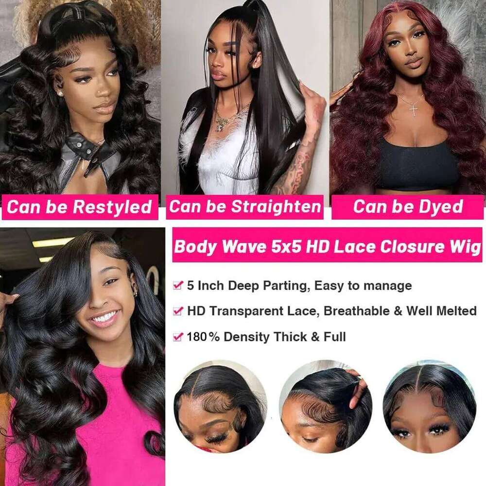 Body Wave 6X4 5X5 Wear Go Glueless Wig Human Hair Transparent Lace Closure 13X4 13X6 360 Frontal Wigs For Black Women Xiusiyuan2510