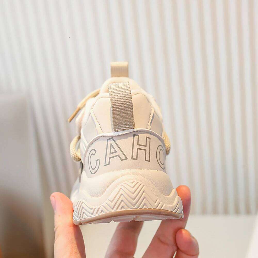 Autumn Winter Cotton Sport Children PU Leather Waterproof Plush Sneakers For Kids Teenager Boy's Girl's Running Shoes