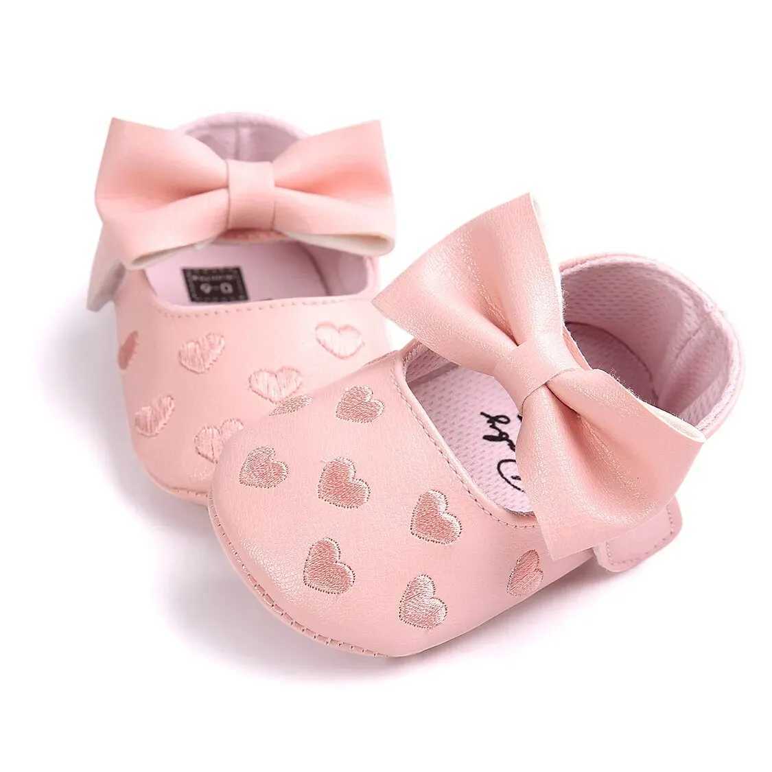 Meckior Baby Shoes Classic Dress Cute Bowknot Heart Antislip Soft Sole First Walkers Infant Baby Girls Toddler Shoes 018mJ250930