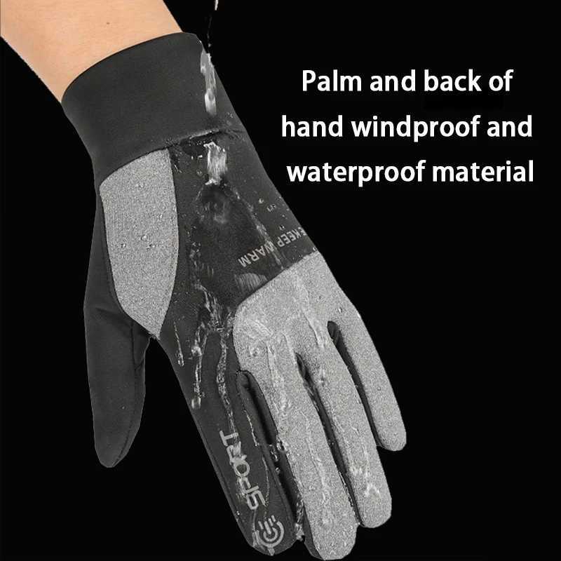 Winter Warm Gloves for Men Waterproof Touch Screen Cycling Sports Outdoor FleeceLined Skiing NonSlip Motorcycle Gloves Z250925