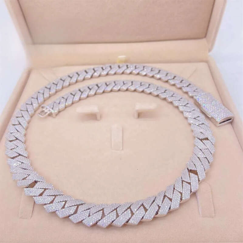 Best Selg 15Mm 18Mm S Iced Out Man Hip Hop Jewelry GRA Certificates Pass Dia Tester Vvs1 Moissanite Cuban k Chain