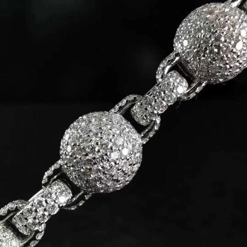 Hot Selling High-end Fashion VVS Round Moissanite Dia Chain Necklace Jewelry