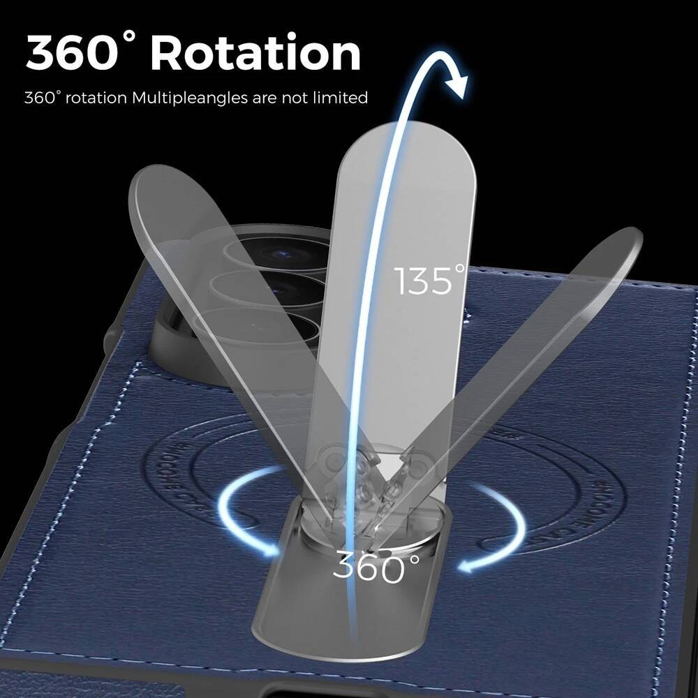 Wireless Charging Magnetic Cover For Samsung Galaxy Z Fold 7 6 5 4 3 Leather Kickstand Bracket Phone Case Shockproof