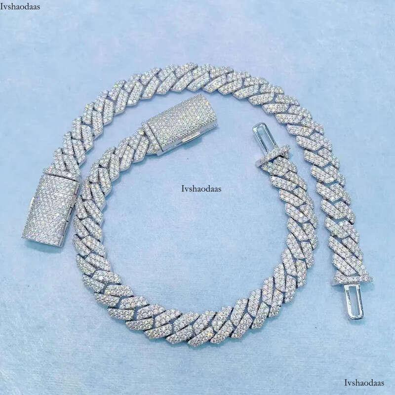 Miami Cuban Link High Quality Cubana Hop Jewelry 6 to 20mm Sterling Sier VVS Moissanite Iced Out Bracelet