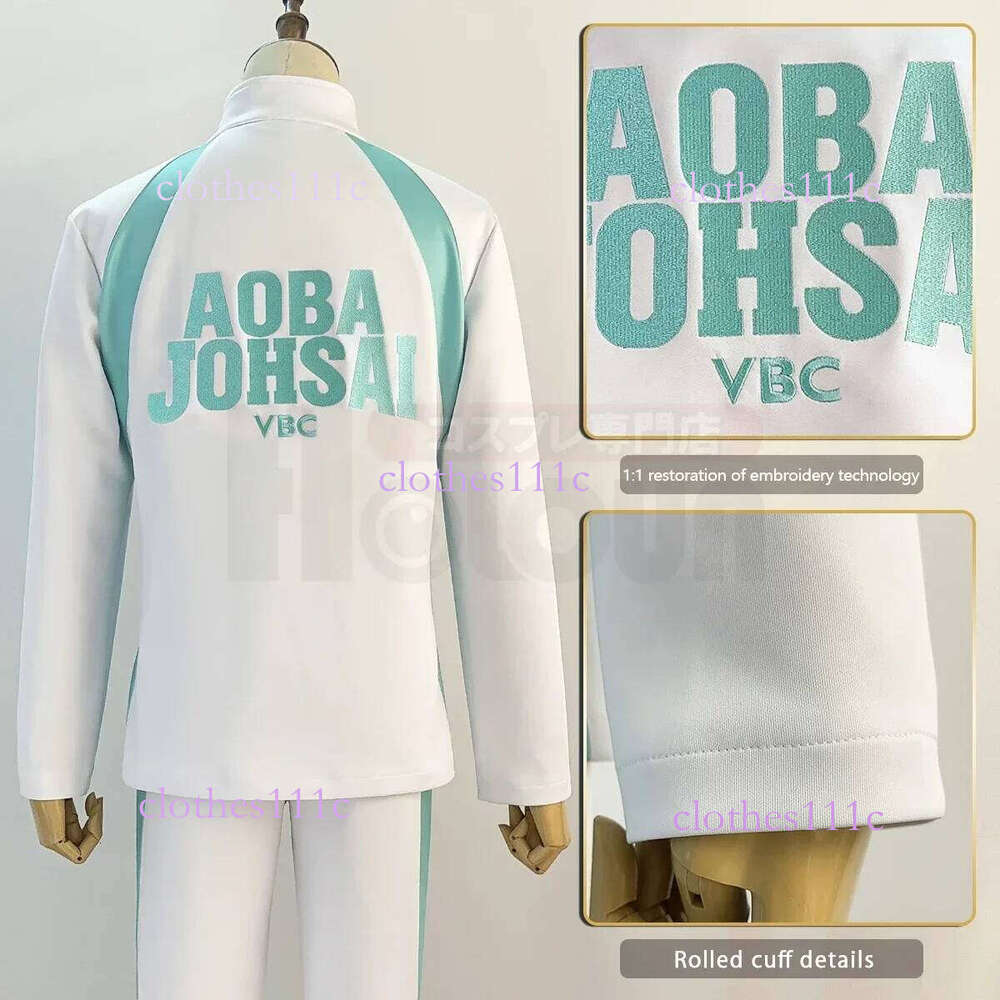 2025 Halloween Holoun Haiky Anime Aobohsai High School Uniform Oikawa Tooru Cosplay Costume Wig Embroidery Full-Zip