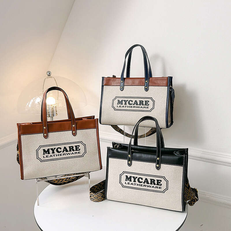 designer bag Luxury bag Canvas Women's New Simple Fashion Letter Print Handbag Shoulder Crossbody Tote Bag