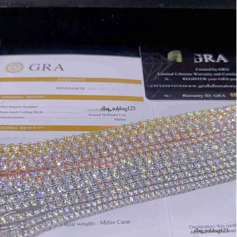 2mm 3mm 4mm 5mm Hop Necklace Sier vvs moissanite tennis chain women mens Fashionable man necklace Hip hop pass dia tester Chain