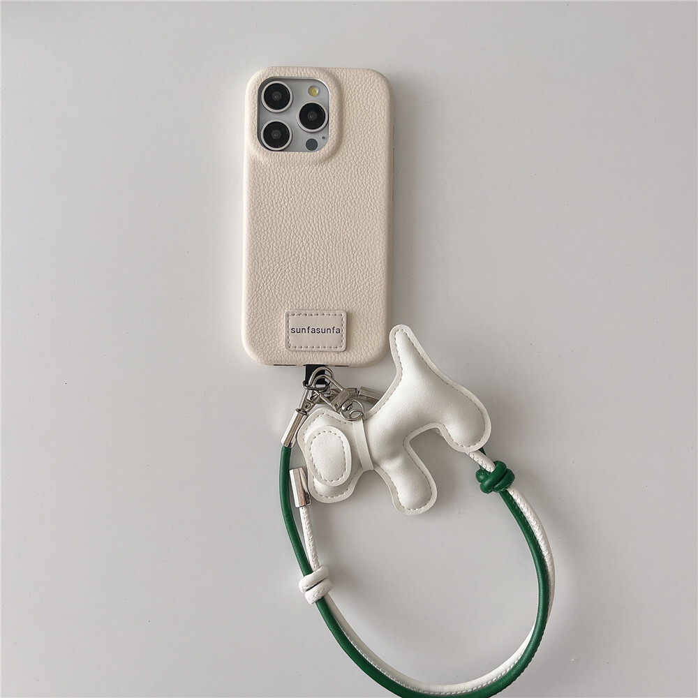 Phone Case Compatible with iPhone 17 Pro Max, Cute Soft Silicone Cover with Short Leash Puppy