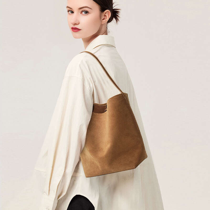 designer bag Luxury bag Suede High-End Commuter Bucket Matte Cowhide Large Capacity Handbag Shoulder Tote Bag