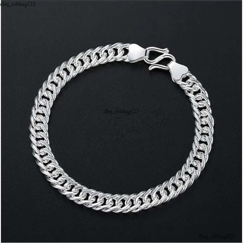 2024 Top Sell Link Chain Bracelets Simple Fashion Jewelry White Gold Fill Personality Men Women Wedding Beach Bangle For Love Gift