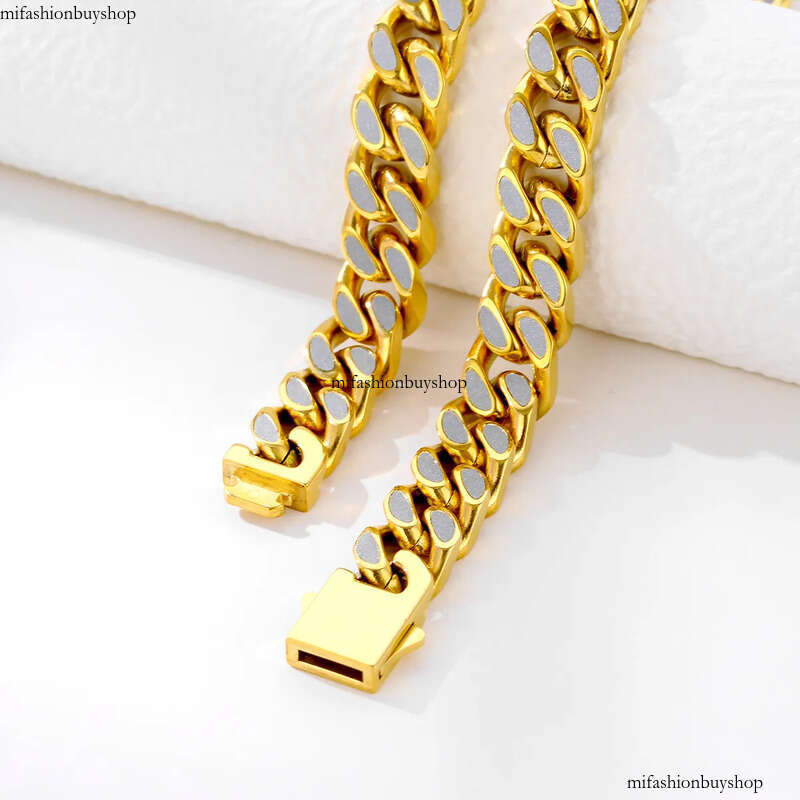 Hip Hop Punk Chain Reflect Light Real Gold Plated Stainless Steel Necklace Rap Jewelry