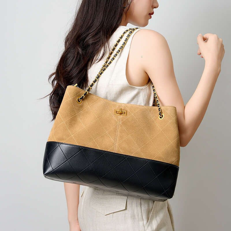 designer bag Luxury bag Handbag Commuter High-End Feel Shoulder Large Capacity Suede New Women's Crossbody Genuine Leather Bucket Bag