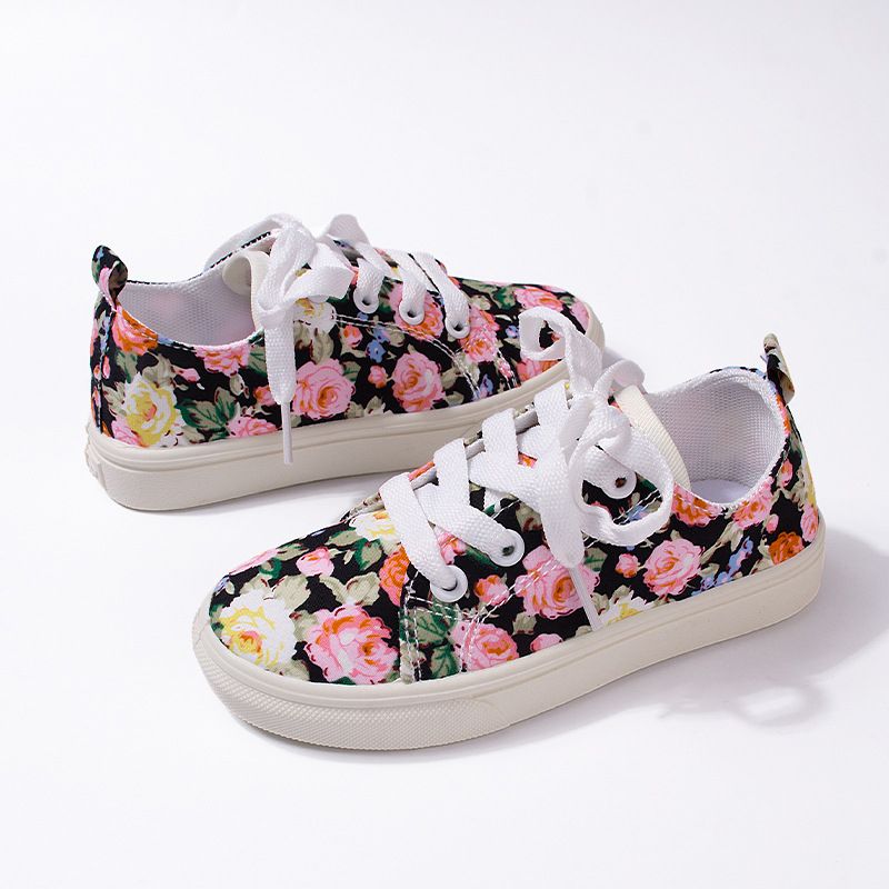 Kids Canvas Shoes Summer New Arrival Girls Boys Youth School Adorable Floral Daily Canvas Shoes Kidszworld Toddlers Casual Cloth Shoes Sizes US10C-US5