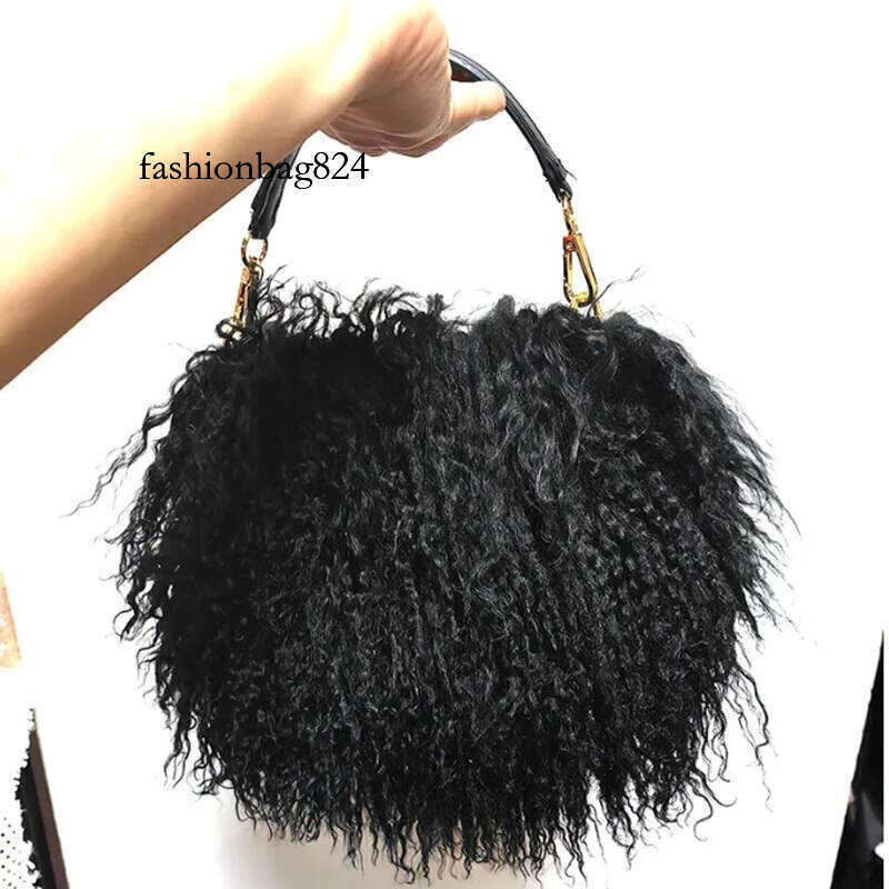 Soft Real Fur wool Chain Shoulder for Women Designer Purses and Handbags Women's Party Clutch Crossbody Bag High Quality