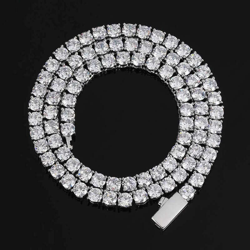 Hip Hop Gold Sier 3mm 4mm 5mm Cubic Zircon Women Men Tennis Chain Necklace 1 Row Iced Out Chains Jewelry