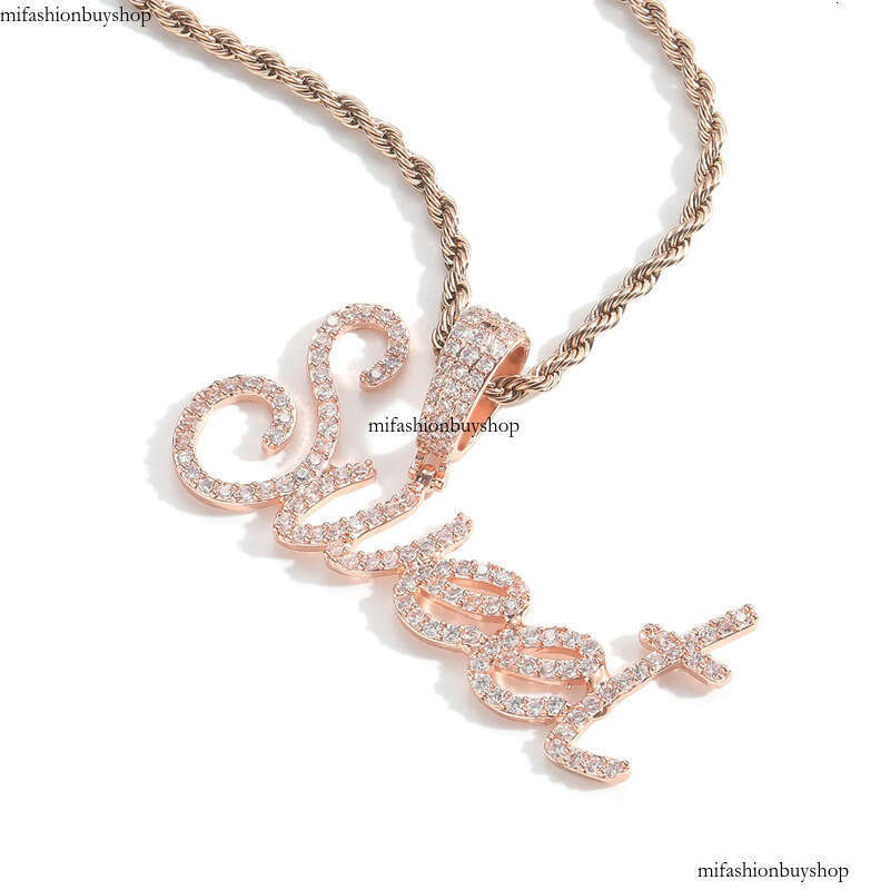 Custom A-Z Letters Name Pendant Necklace Gold Plated Jewelry Women Men Gift