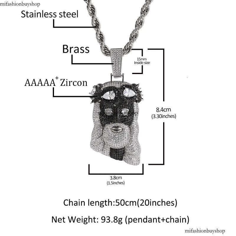 Hip Hop Vintage Jesus Pendant Necklace 5A Zircon Religious Jewelry Sweater Chain