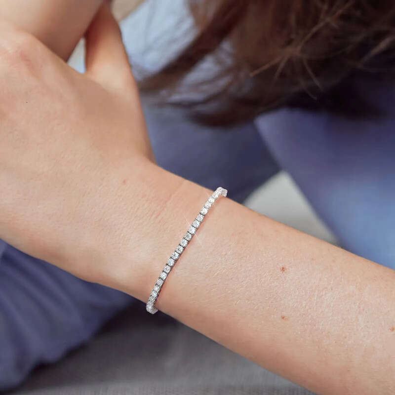 Wholesale Price Moissanite Dia VVS Chain 2mm 3mm 4mm 5mm Sterg Sier Men Women Iced Out Tennis Bracelets Necklaces
