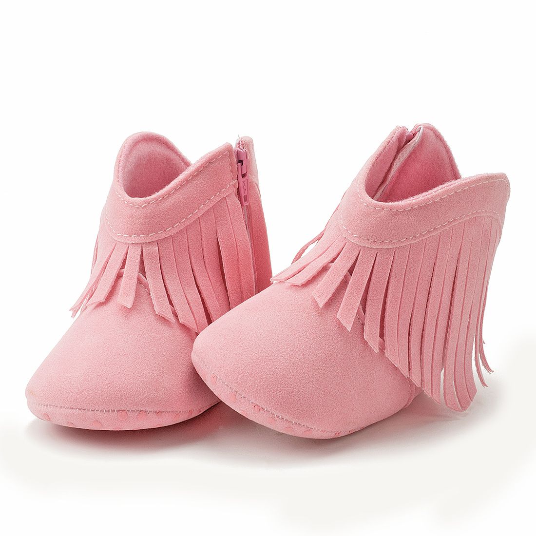 Toddler Tassel Boots Newborns Prewalkers For Baby Girls Kidszworld Infant Winter Warm Moccasins Non-Slip Soft Bottom Zipper Closure Shoes K005