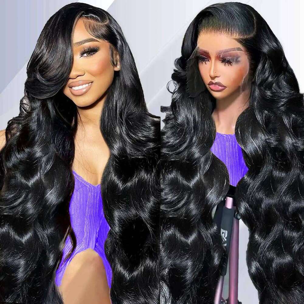32 Inch Body Wave Front Pre Plucked With Baby 13X6 HD Lace Frontal Human Hair Wigs 180 Density Natural Color Xiusiyuan2510