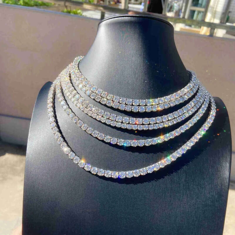 Hip Hop Jewelry Sterg Sier Pass Tester Dia VVS Moissanite Tennis Chain