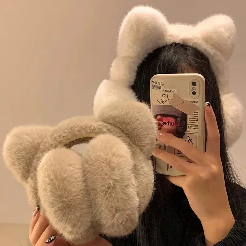 Cute Cats Ears Ear Covers Go Out Ears Warm Cold Proof Earmuffs Plush Thick Foldable Ear Covers Autumn Accessories 4e010 250930
