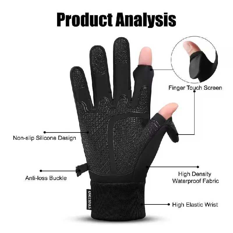 Autumn Winter Warm Windproof Waterproof Touch Screen Gloves for Men And Women Outdoor Fishing Running Cycling Skiing Cold Gloves Z250925