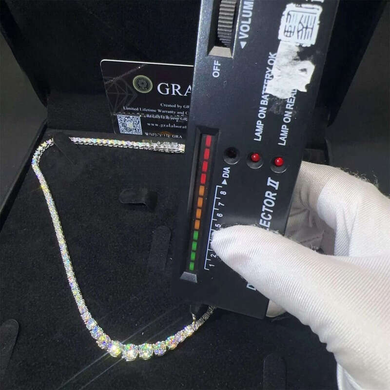 Fashion Women Female Gift Jewelry VVS Moissanite Sterling Sier Hip Hop Cluster Tennis Chain Necklace