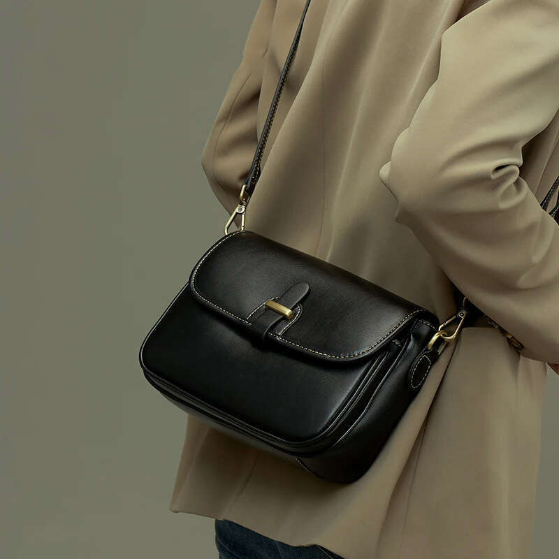 Genuine Leather 2025 New Fashion High-End Small Square Cowhide Shoulder Casual Women's Crossbody Bag
