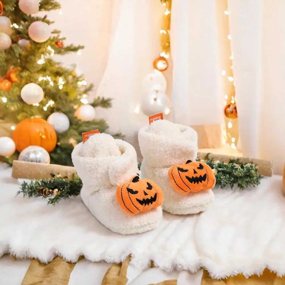Halloween Pumpkin Baby Booties Slippers Infant Boys Girls Dress Shoes Newborn Crib Shoes Winter Footwear First Walkers PrewalkerJ250930
