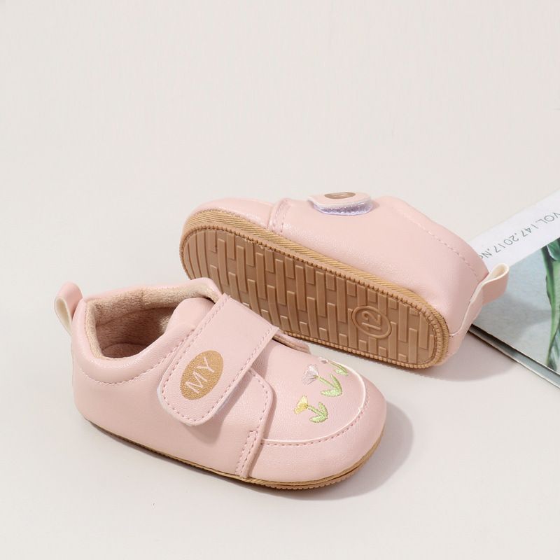 Cute Infant Girl Floral Design Anti Slip Protect Casual High Quality Baby Little Toddler Shoes Kidszworld First Walkers 0-18 Months K0481
