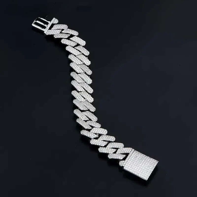 Moissanite Top Quality Iced Out 20mm Vvs Dia Cuban Link Chain Miami Hip Hop 10k Gold / Lab Grown Dias Free door-to-door delivery