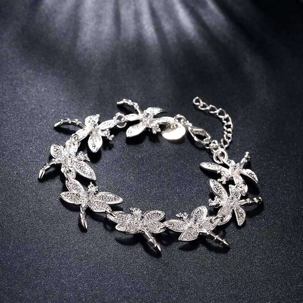 Hot Pretty crystal Dragoy fashion sterling sier Bracelets for woman Wedding party Holiday gift noble fine Jewelry