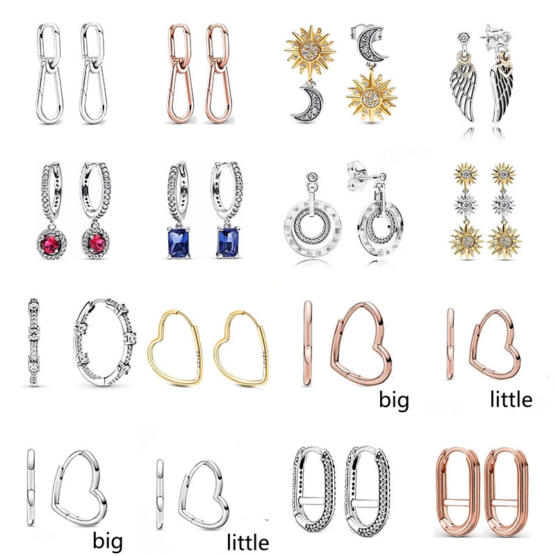 Designer earrings designer 925 Silver women earrings New Heart earrings Rose gold star Sun Moon earrings sparkle