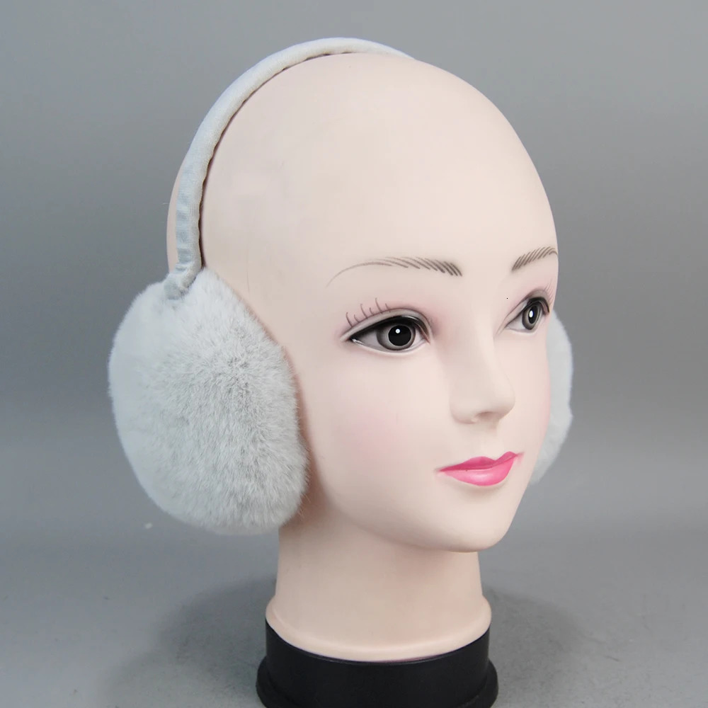 Women Winter Quality Real Rex Rabbit Fur Earmuffs Rex Rabbit Fur Earmuff Lovely Girl Genuine Rex Rabbit Fur Earcaps 250930
